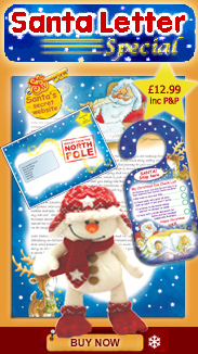 Santa's Classic Letter + Christmas Snowman Teddy. Image not to scale